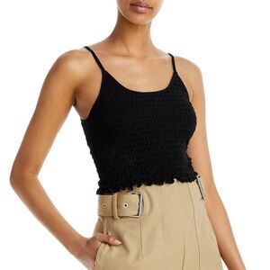 NWT Aqua Black Smocked Tank Top Size Medium Reg. $48